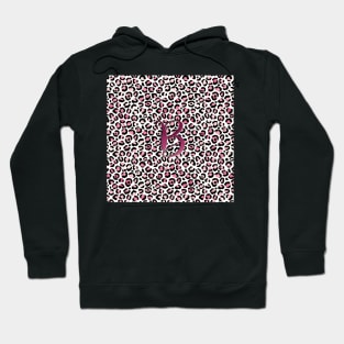 Letter B Monogram & Pink Leopard Print Hoodie